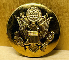 WWII U.S. Army Officer Visor Hat Eagle Brass Great Seal Insignia GI 1940s
