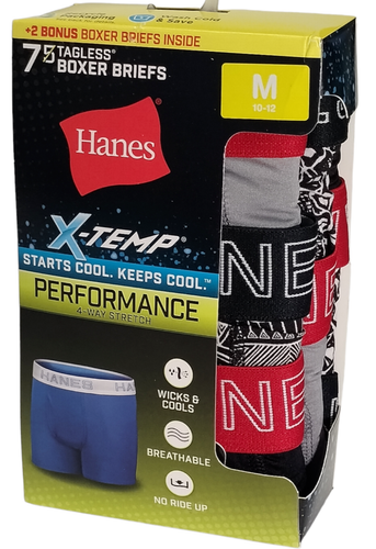 Paquete de 7 calzoncillos Hanes X-Temp Performance 4 vías elásticos para niños S M L XL ~NUEVOS~ - Imagen 2 de 11