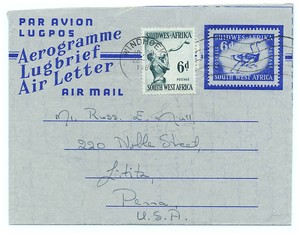 details about southwest africa 1960 airmail postal stationery letter sheet to pa 254 h g 11 letter sheet stationery