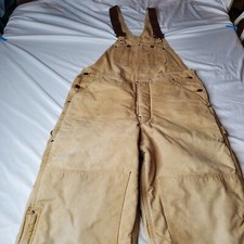 Insulated Carhartt Overalls Light Brown 39x62 inch length Double Knee READ