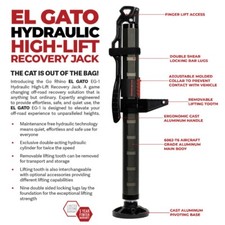 Go Rhino XG-RJ50010B EL Gato EG1 Hydraulic Recovery Off Road Jack 27.5 -48.5"