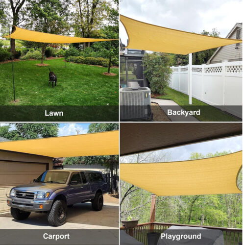 OZ Rectangle Sun Shade Sail 98% UV Block 160GSM Extra Heavy Duty Shade - Picture 4 of 16