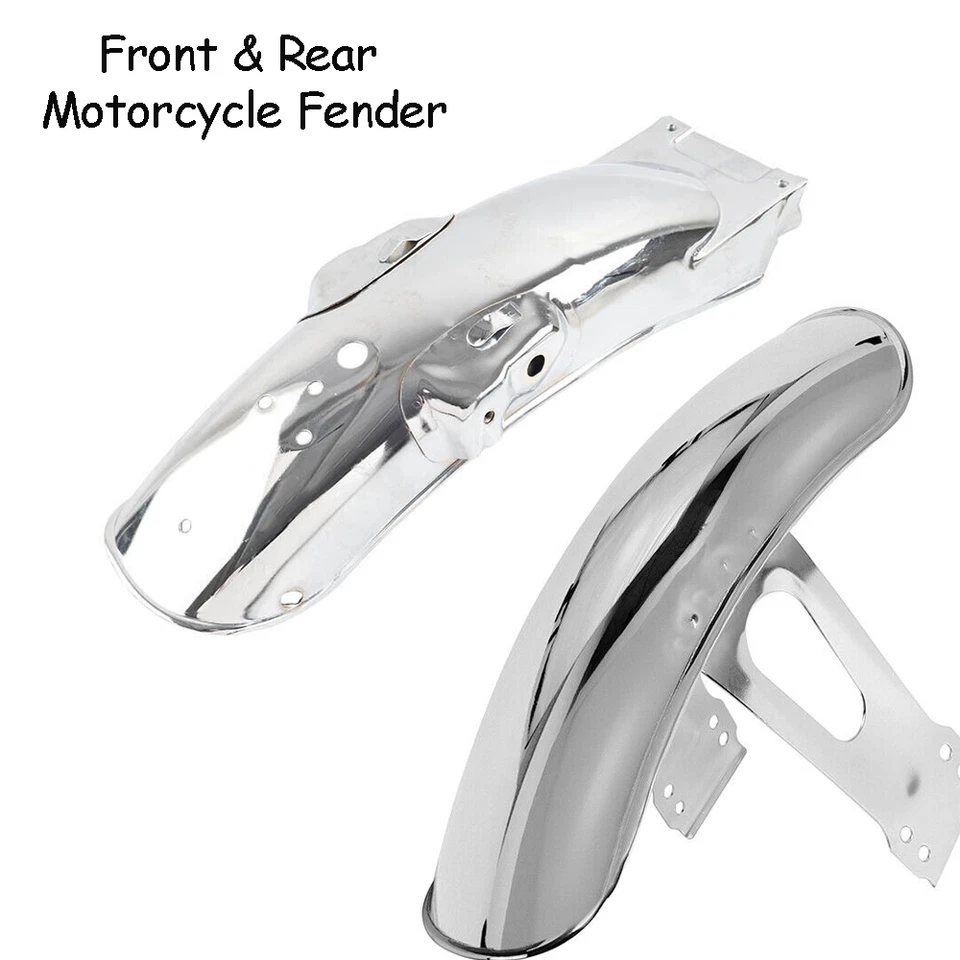 Protector contra salpicaduras de guardabarros delantero y trasero cromado retro para Honda GN125 Foto 2 de 4