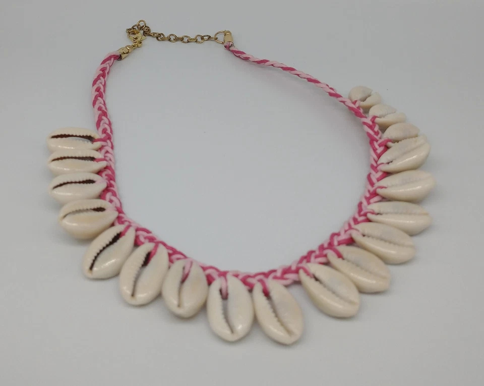 Collar Concha Colección Mia con Cordón Rosa-Playa Moda Bisutería-¡Nuevo! Foto 4 de 4