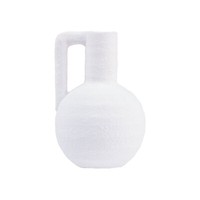 Deko Vase Weiß Mini Keramik Vintage Blumenvase Henkel H15Cm