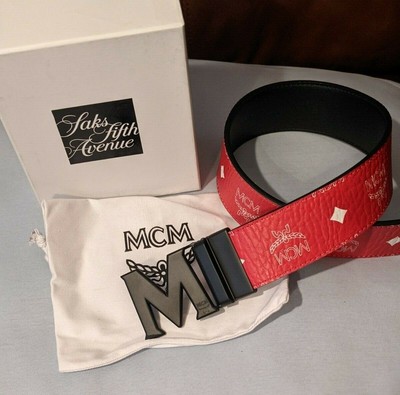 red mcm belt cheap