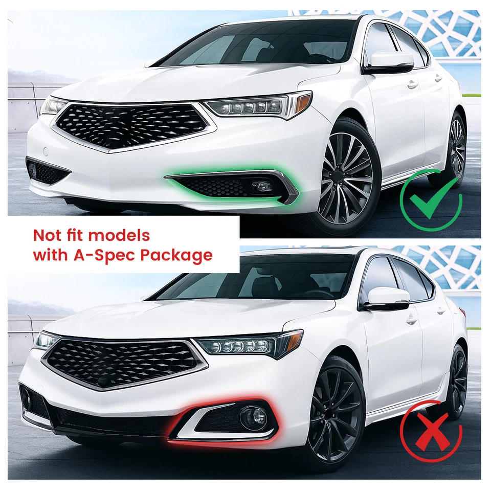 (L + R) Front Bumper Lips Spoiler PP For Acura TLX 2018-2020 #08F01-TZ3-260A - Imagem 2 de 4