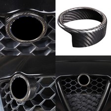 Real Carbon Fiber Emblem Badge Ring Trim For Alfa Romeo Giulia 2017-2020