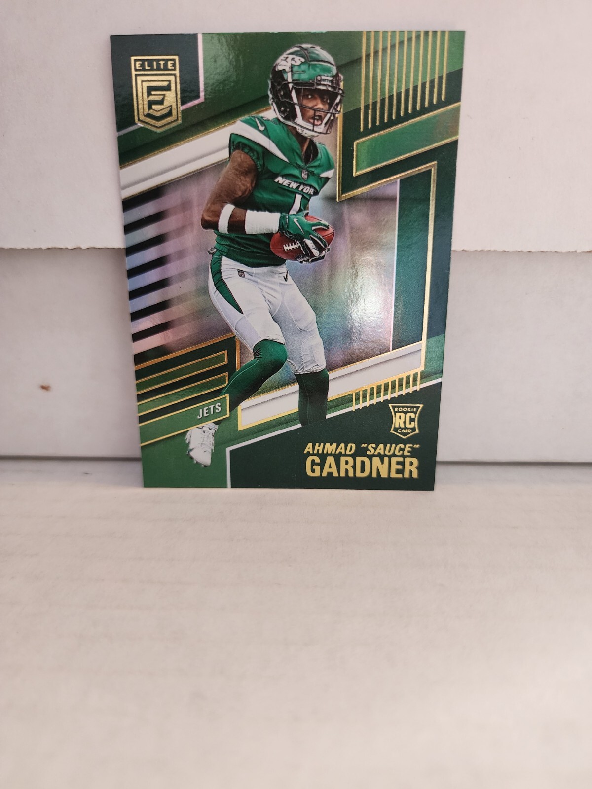2022 Donruss Elite Ahmad “Sauce” Gardner Green Parallel Rookie RC #142 Jets