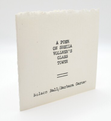 1cent #358, A Poem on Shella Vollmer's Glass Tower, Nelson Ball, Concrete Poetry