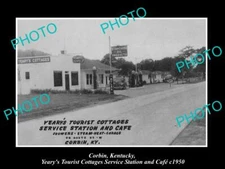 OLD LARGE HISTORIC PHOTO OF CORBIN KENTUCKY THE YEARYS SERVICE STATION c1950