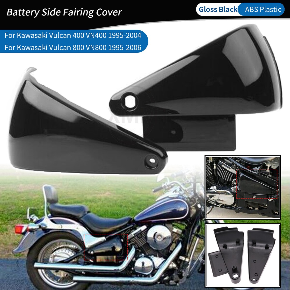 Battery Side Covers For Kawasaki Vulcan 800 VN800 95-06 Vulcan 400