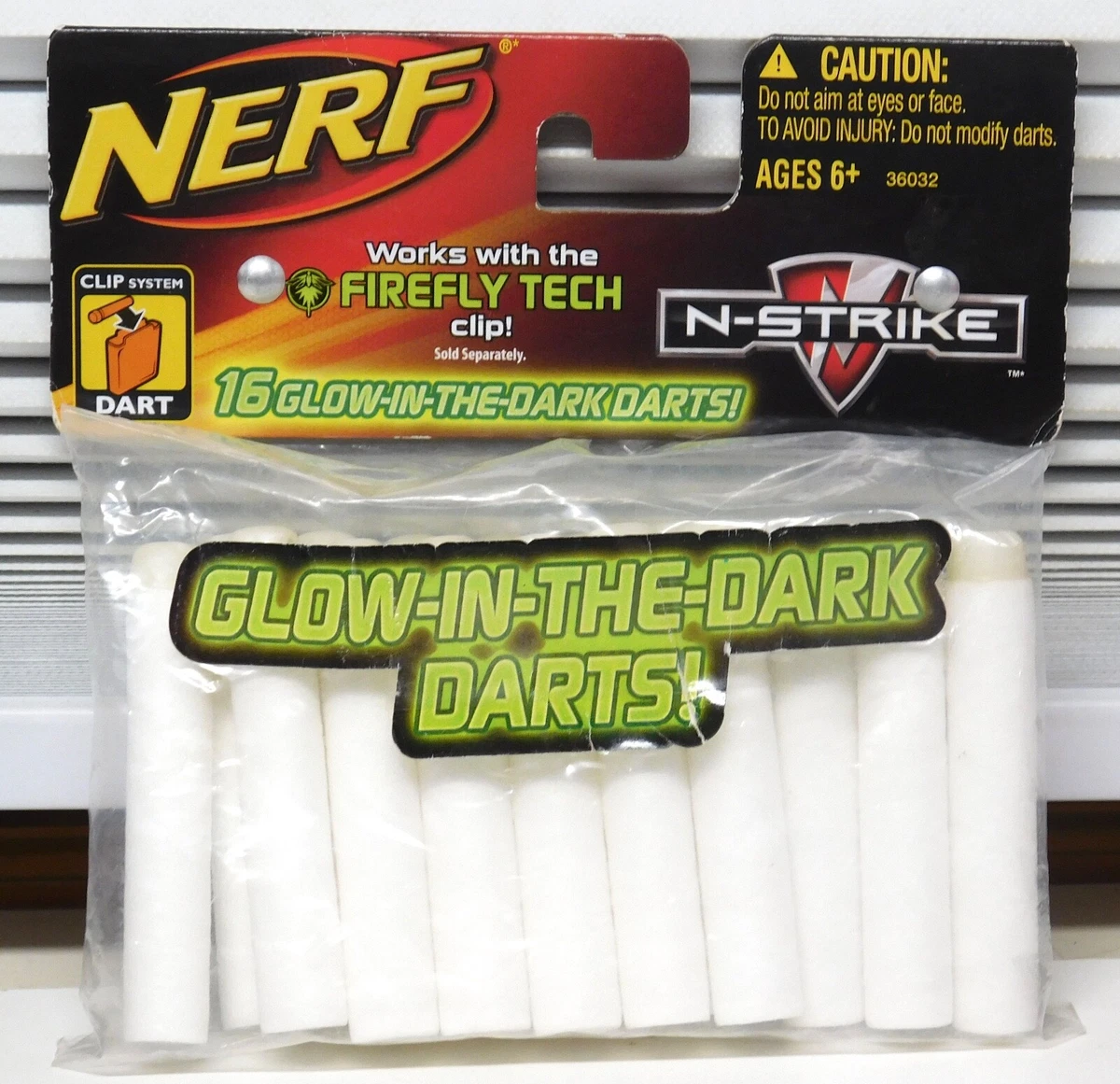 NEW Genuine HASBRO 16 Refill Pack Glow Dark N-Strike NERF DART DARTS | eBay