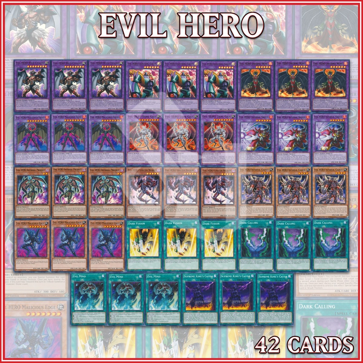 EVIL HERO DECK 42 | Infernal Prodigy Golem Sinister Necrom Wild