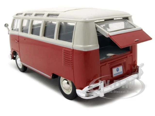 VOLKSWAGEN SAMBA BUS FURGONETA ROJO Y BLANCO 1/25 MODELO DIECAST DE MAISTO 31956 Foto 3 de 4
