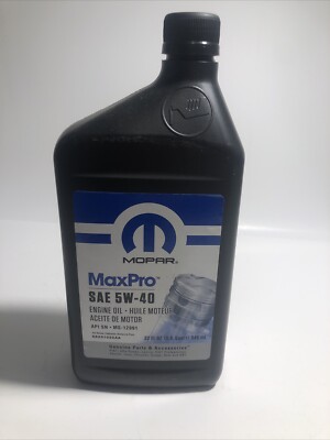 (1) Chrysler Dodge Jeep Ram One Quart SAE 5W-40 Maxpro Motor Oil New Mopar OEM