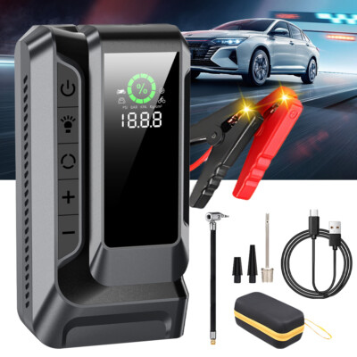 4000A 39800mAh Portable Car Jump Starter Power Bank Tire Air Compressor Inflator