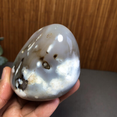 74mm natural colorful white Agate gemtone polished Mineral specimens 269g A1523