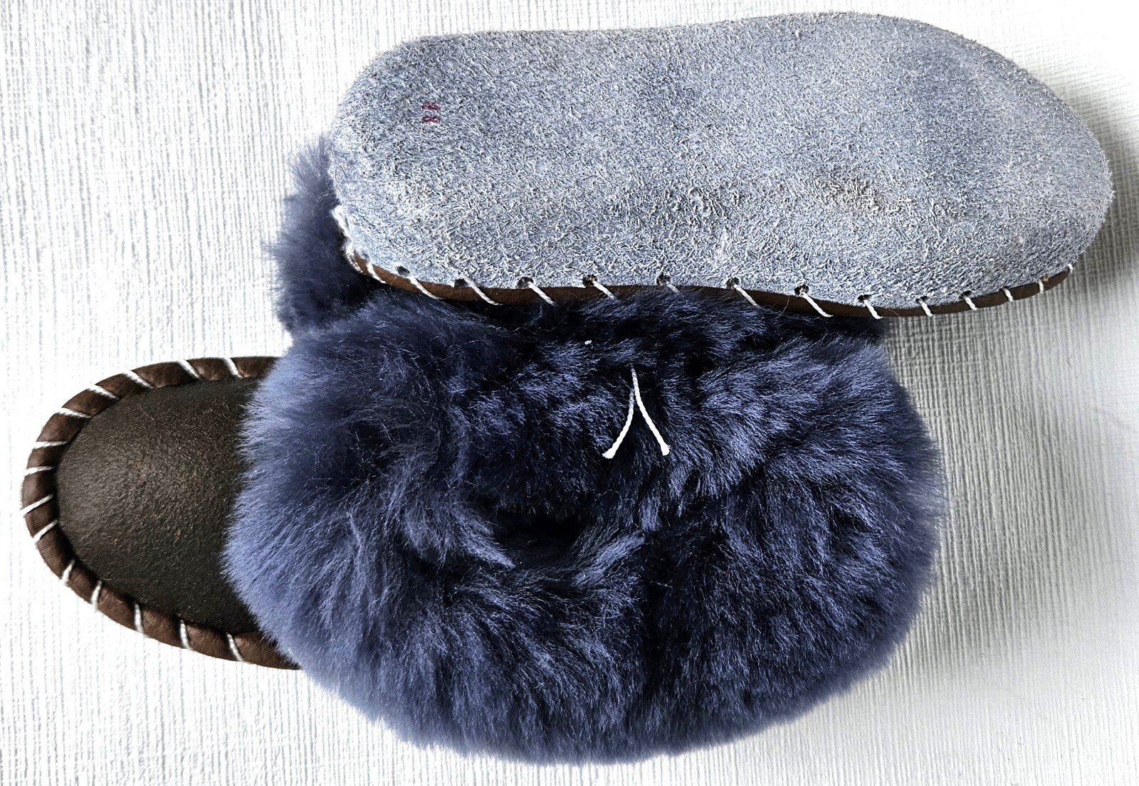 APL PELLICCIA DI AGNELLO PANTOFOLE calde taglia 28 NUOVE pelliccia di agnello pelle fatte a mano V.4