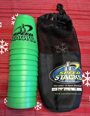 Speed Stacks Set with 12 Green Cups, Bag *Free-Ship* OEM