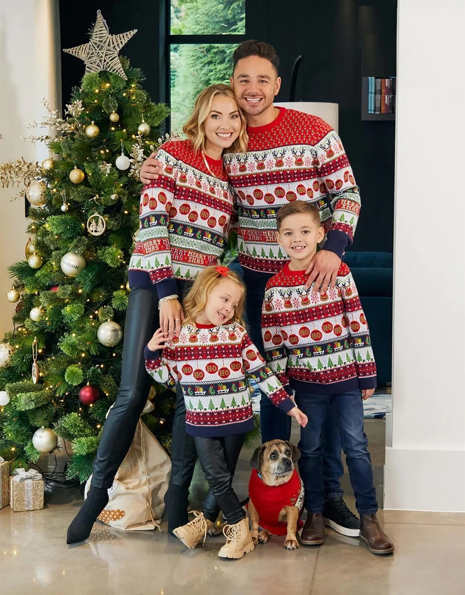 Threadbare Family Christmas Reindeer Xmas Knitted Jumper Matching Fun