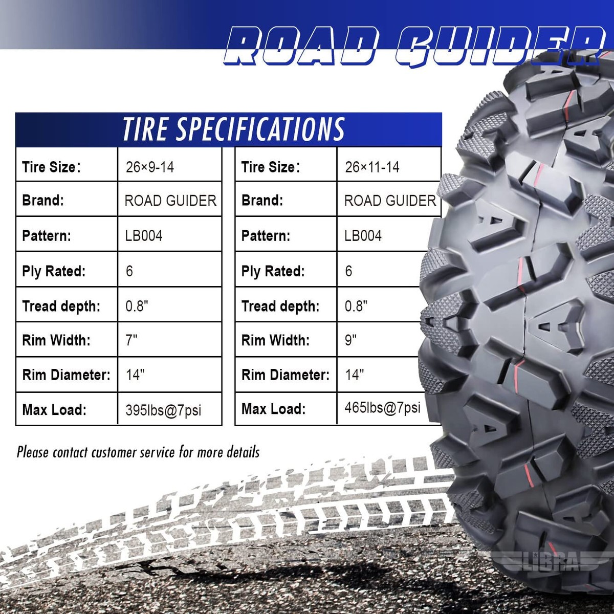 26x9-14 26x9x14 Front 26x11-14 26x11x14 Rear ATV Tires Full Set