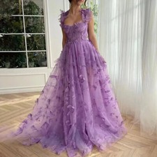 Ladies Evening Dress Women Long Banquet Party Ball Gown Elegant Lace Beach Dress