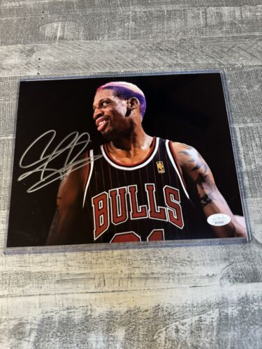 Dennis Rodman Signed Photo 8X10 Basketball Pistons Bulls Worm Autograph HOF JSA