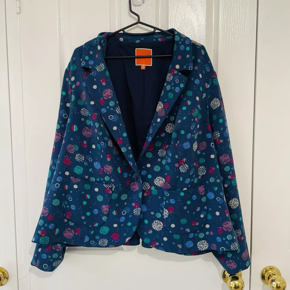 ModCloth Blazer Fully Lined Women’s Plus Size 3X- Blue Stargazing - Image 2 of 4