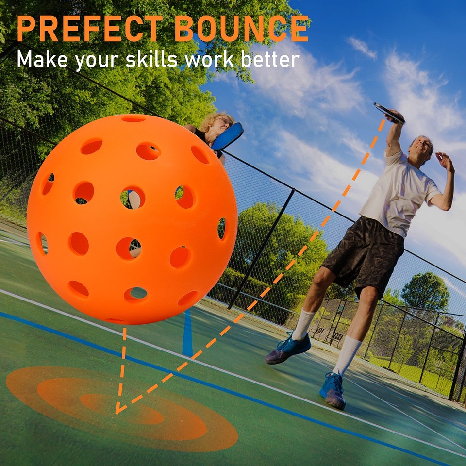 Pickleball, 40 Holes Pickleball Balls for Outdoor Sport, 26 Holes for