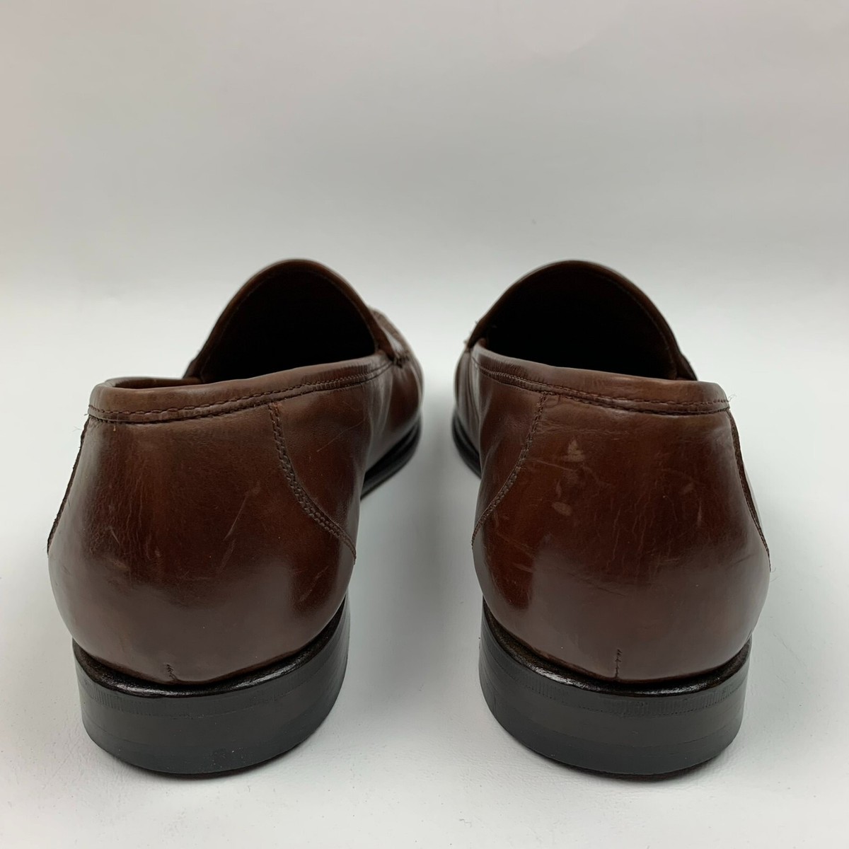 Johnston & Murphy Shoes Mens Size 10.5‎ Brown Leather Tassel Loafers Croc Print Johnston Murphy Loafers Croc Print Brown Leather Tassel Moc  main image 4