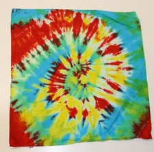 Tie Dye Bandana 21" x 21" Yellow Pool Flame 100 cotton
