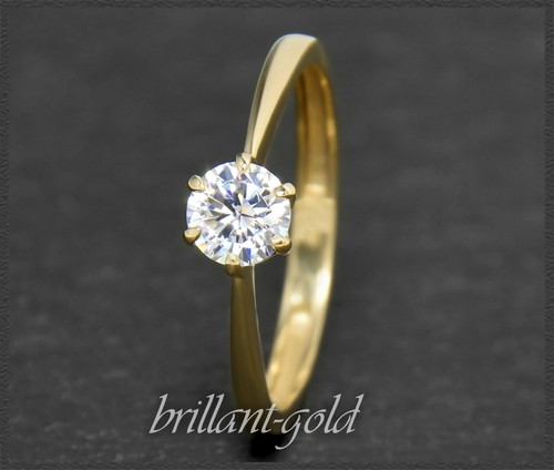 Diamant Damen Ring aus 750 Gold mit 0,53ct Brillant in River D & Si1-2; Gelbgold - Bild 5 von 8