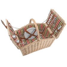 anndora® Picknickkorb Weidenkorb 4 Personen 23 tlg. Geschirrset Besteck Zubehör – Bild 3