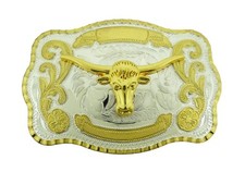 Bull Belt Buckle Western Men Rodeo Cowboy Big Texas Style Gold Silver Metal New