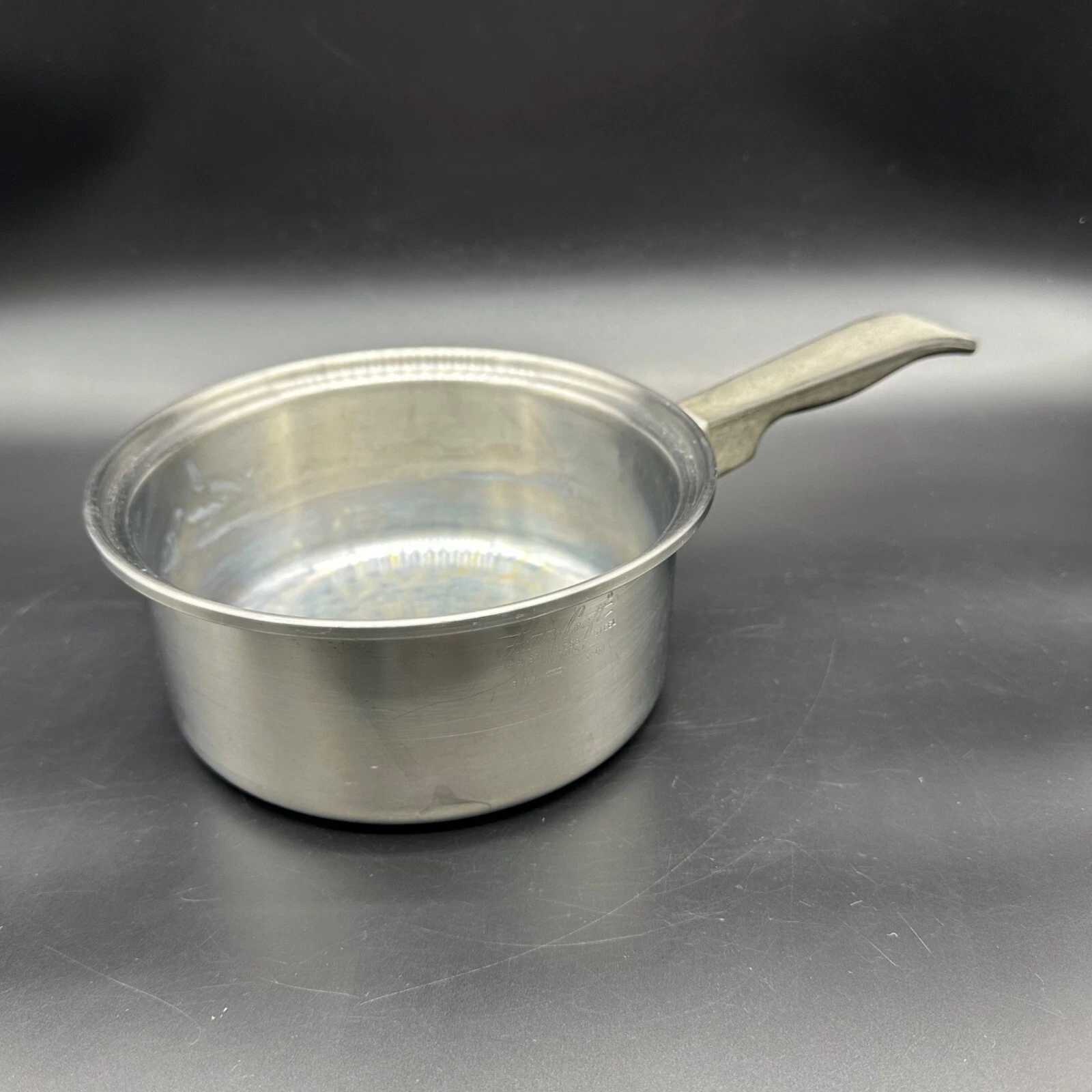 Vintage Lustre Craft 3 Ply Stainless Steel Pot Pan Mid Century Cookware Retro