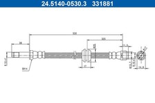 ATE 24.5140-0530.3 Bremsschlauch für MERCEDES-BENZ