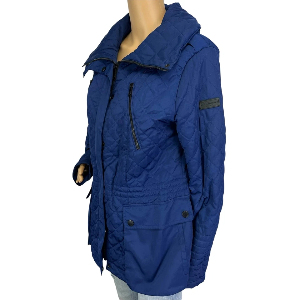 BCBGeneration Quilted Puffer Coat Royal Blue Jacket Size L - Image 4 of 4