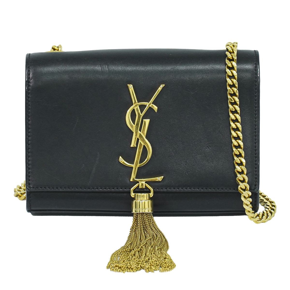 Saint Laurent YSL Kate Tassel Chain Shoulder Bag Pouch Leather Black Kate Bag (