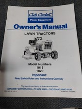 IH CUB CADET 1015 1020 Tractor Owners Operators Manual