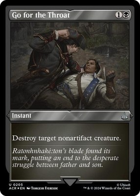 MTG NM Foil Go for the Throat (Foil Etched) 205 U Universes Beyond: Assassin's C