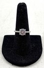 925 Sterling Silver Cz Cocktail Rhodium Plated Ring Size 7.5 3.4g — photo 1