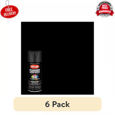 6 Pack Krylon Fusion All-in-one Satin Black 12 Oz 6 Pack Krylon Fusion All-in-one Satin Black 12 Oz