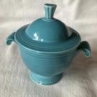 Fiesta Fiestaware Turquoise Blue Sugar Bowl w/  Lid
