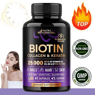 Biotin + Collagen Softgelsules - Radiant Skin - Anti-aging - 60 Softgelsules.