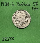 1920-S Buffalo 🦬 Indian Head Nickel 5c Ag About Good