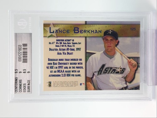 LANCE BERKMAN 1997 TOPPS STARS DRAFT PICKS ASTROS MINT RC BGS 9 Q4274 - Picture 2 of 2