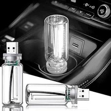 USB Touch Control Car Night Light, Mini Glass Bottle Retro Ambient Lamp, White V