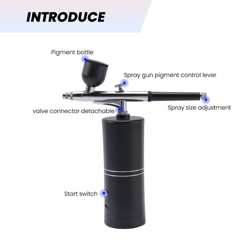 Airbrush Kit with Compressor Rechargeable Cordless Non-Clogging1118 - Bild 6 von 7