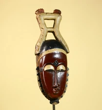 Rare African Mask Guro Tribal Vintage Wooden Sculpture Handmade Art -G6085